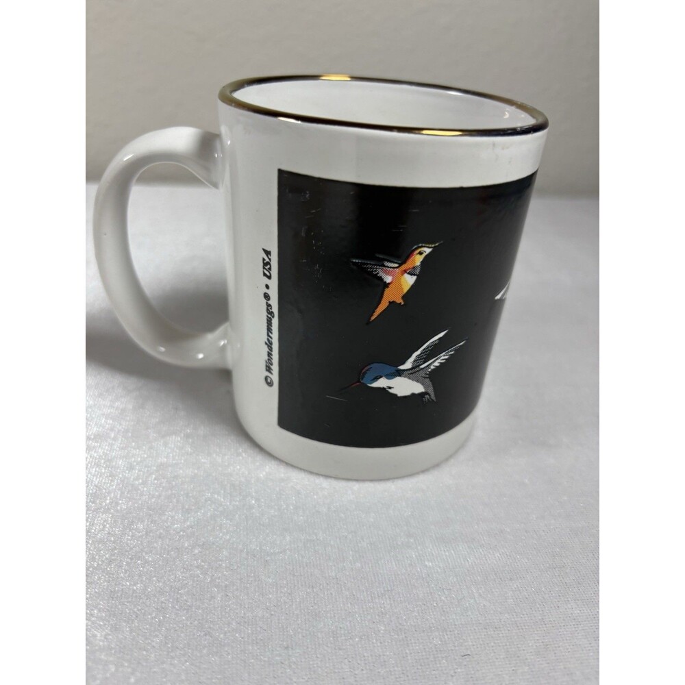 Wondermug Hummingbird Coffee Mug Gold Trim Bird Nature Wildlife Cup M Ware